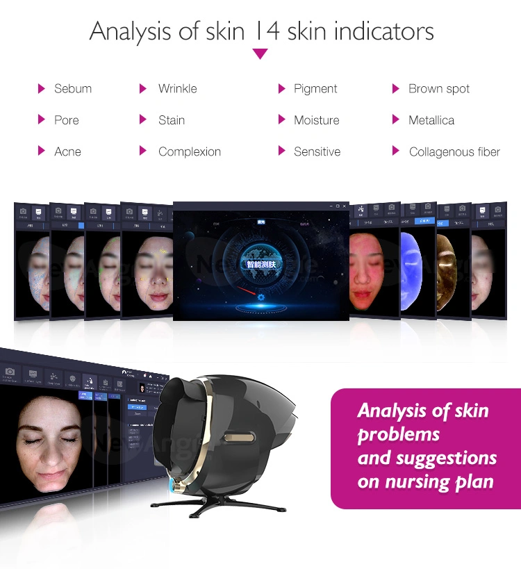 HD Camera Facial Analyzer Skin Testing Scanner Analysis Machine with 20 Megapixel 3D Magic Mirror
