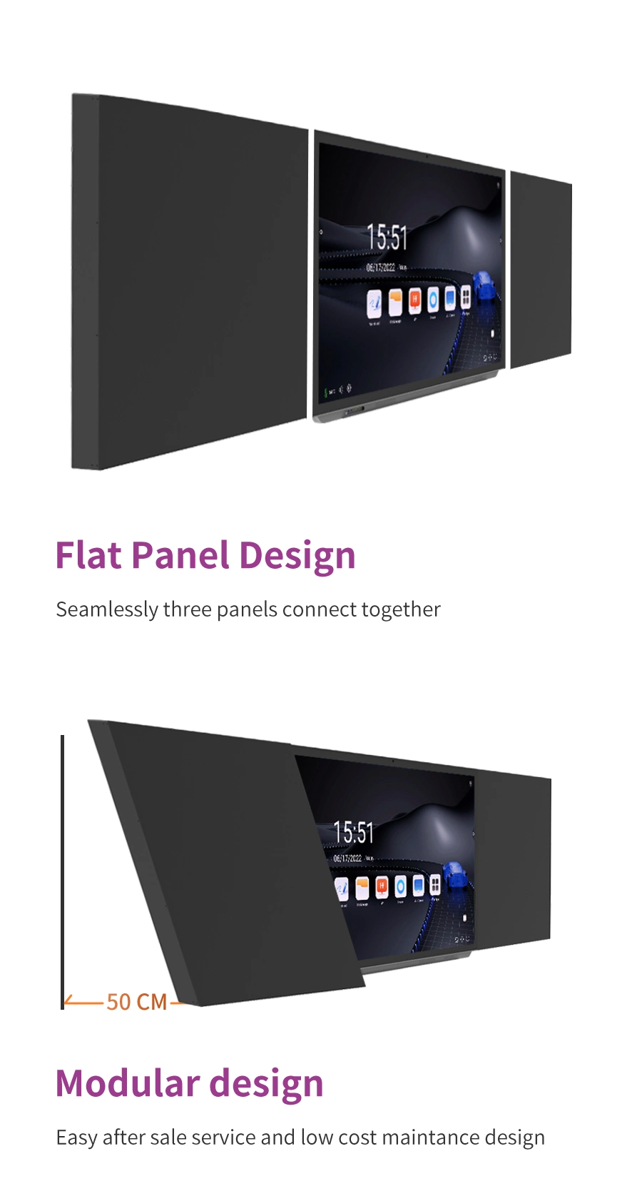 75 Inch Supplies School Office Interactive Nano Blackboard 4K UHD Smart Board Whiteboard