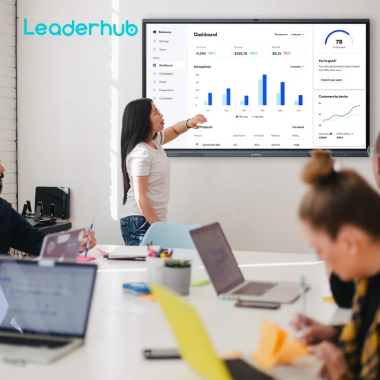 Leaderhub 65 pouces 4K caméra microphone tableau blanc numérique tableau intelligent écran plat interactif